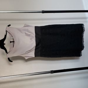 Formal shift dress from H&M, size 10, beige/black